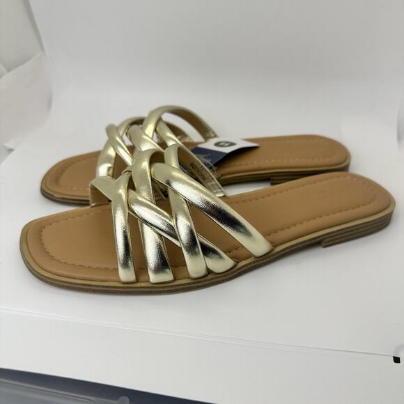 Universal Thread Womens Rian Slide Sandals Gold Summer Beach Comfort Sze 11 - Picture 11 of 16